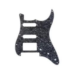 STストラトピックガード American/メキシコ製Fender HSS Stratストラトキャスターエレキギター 11穴 Floyd Pro Roseブリッジカット用、4プライブラックパール Musiclily