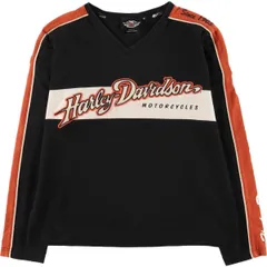 古着 ハーレーダビッドソン Harley-Davidson Vネック ロングTシャツ ロンT レディースXL相当/eaa543069
