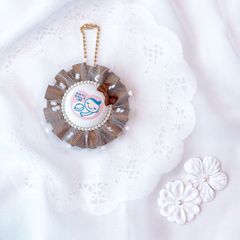 ハンドメイド　両面マタニティマーク　チュールロゼット　ブラウン　完成品