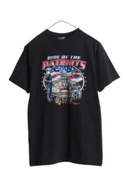【お得なクーポン配布中!】 USA製 ハーレー ダビッドソン 両面 プリント 半袖 Tシャツ メンズ M / 古着 オフィシャル イーグル 星条旗 バイク ヘビーウェイト ブラック