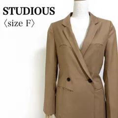 STUDIOUS ステュディオス ダブルブレスト ジャケット F キャメル 日本製 4ポケット キュプラ裏地 オフィス 通勤のサムネイル