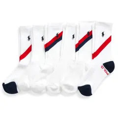 【新品】ラルフローレン ストライプ クルーソックス６足組