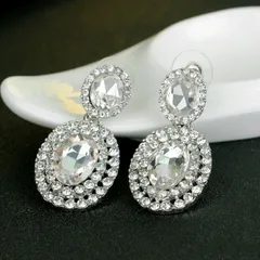 [〜40mm] 映画提供モデル プリンセス Sparkling ピアス（銀×クリスタルクリア）ゴージャス エスニック ベリーダンス 映画 劇団 パーティ 社交ダンス 水商売 キャバ SA-010-CL