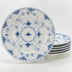 ロイヤルコペンハーゲン プレート■ブルーフルーテッド フルレース Royal Copenhagen ランチプレート 19cm 洋食器 皿 6枚セット 1級品