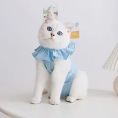 ☆ スカイブルー ☆ Sサイズ ☆ 猫用 術後服 kcat12 猫 術後服 手術後服 傷舐め防止 術後ウェア ウェア おむつ ネコ キャット ねこ 柔らかい 傷口保護 皮膚保護 脱毛部保護 保護 介護 避妊 去勢 生理期 怪我