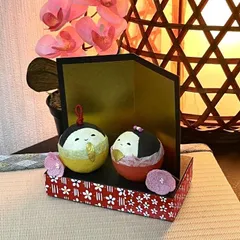 まんまる雛 おひな様 お雛様 ちぎり和紙 雑貨 置物 置き物 和風 オブジェ インテリア プレゼント かわいい 006-0643