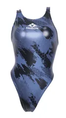 【SWIMON】　競泳水着　レディース　ワンピース水着　　PU　６０００ＨＦ　ヘキサパターン（青）　S～7XL  No2