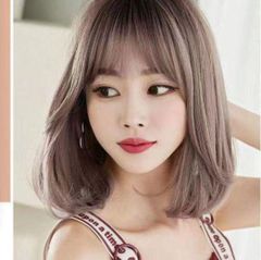 ピンクリネン ウィッグ 日常 医療用　ボブ　グラデーション ミディアム wig フルウィッグ　ワンカール　変装　女装　コスプレ　グラデ　ニュアンスピンク　自然　かつら　耐熱　人気　根元黒　テカリなし　肩上ボブ　ボブヘアー　女性　かわいい