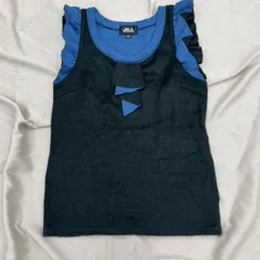 JILLSTUART ジルスチュアート　ノースリーブ　ニット　ベスト　フリーサイズ　青　黒