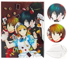 【中古】グッズセット [単品] アリス＆ブラッド＆エース アクリルパネル＆缶バッジ2種 「スペードの国のアリス ～Wonderful White World～ B’s-LOG 2021年4月号 ebtenDXパック」 同梱特典