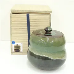 美品　茶道具　茶器　水差し　蓋付き　焼物　落ち着いた色合いが素敵な　茶道 茶器/茶道具 水指（水差し）】 高取焼き 蓋兎摘み 鬼丸雪山作