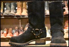 【8.5D 良品 18年】WESCO ウエスコ カスタムボス ハーネスボス ブラック ラフアウト 黒スエード ビブラム100 ブーツ HOPESMORE【FE150】