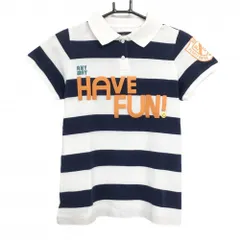 ★SALE価格★パーリーゲイツ 半袖ポロシャツ 白×ネイビー ボーダー PGニコちゃん フェルト レディース 0(S) ゴルフウェア PEARLY GATES