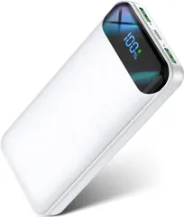 モバイルバッテリー 大容量 30000mAh 急速充電【2024新登場&Type-C入出力ポート&3台同時に充電】モバイル・バッテリー PD22.5W/QC3.0対応 2USB-A出力ポート 最大3A出力 スマホ充電器 携帯充電器 LED残量表示 (ホワイト)