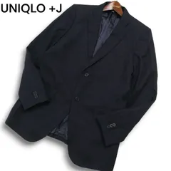 UNIQLO +J ユニクロ × ジルサンダー 秋冬 総裏★ 段返り ウール テーラード ジャケット Sz.L メンズ 紺 ネイビー