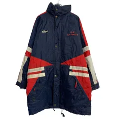 Royal 中綿ジャケット L ネイビー レッド ジップアップ バックプリント ラグラン ライン 切替 スポーティー 古着卸 アメリカ仕入 a612-7661