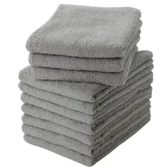 【速発送】泉州タオル フェイスタオル 中厚手320匁 日本製 綿100% 吸水 業務用 同色10枚セット ライトグレー