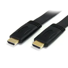 【新品・3営業日で発送】STARTECH.COM HDMI 1.4 ケーブル／1.8m／フラットタイプ／オス - オス／ブラック(HDMM5MFL)