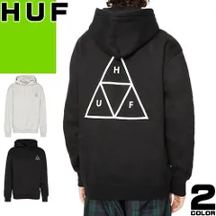 ハフ HUF パーカー スウェット プルオーバーパーカー メンズ トライアングル ロゴ バックプリント ストリート スケーター 大きいサイズ ブランド おしゃれ 黒 ブラック SET TT HOODIE PF00572