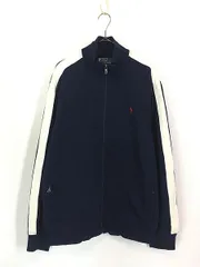 古着 Polo Ralph Lauren アーム ライン ハイネック ジップアップ スウェット ジャージ トップ L 古着 