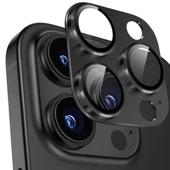 iPhone 16 pro カメラ保護 iPhone 16 pro max カメラ保護【ぴったりフィット一体感 アルミ合金＋9H強化ガラス日本旭硝子素材製】全面保護/高透過率 アイフォン16 pro/16promax レンズカバー ブラック 0
