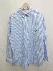◇ U.S. POLO ASSN. ユーエスポロアッスン オーバーサイズ 長袖 シャツ サイズL ブルー ホワイト メンズ P  【1406180058326】