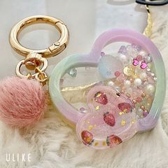 レジン　シェイカーキーホルダー　ハート
