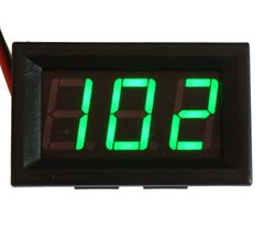 交流デジタル電圧計 AC 70-500V 緑【簡単2線式/パネル取り付け型】