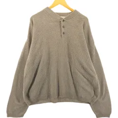 古着 90年代 エディーバウアー Eddie Bauer ヘンリーネック コットンニットセーター USA製 メンズXL相当 ヴィンテージ/eaa472015