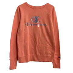 champion ロゴスウェット トレーナー チャンピオン ピンク オレンジ S ラグラン レディース プルオーバー 古着卸 アメリカ仕入 a612-8248のサムネイル