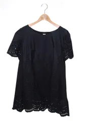 トゥービーシック W5P14-782-09 チュニック 42 ブラック カットワーク 刺繍 ITKTWC2821JC