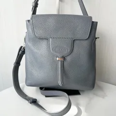 トッズ TODS TOD’S ハンドバッグ ショルダーバッグ レザー グレー シルバー金具