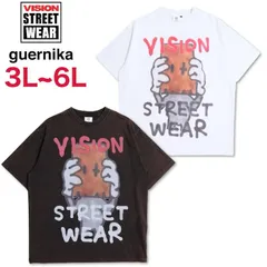 新品 大きいサイズ メンズ vision street wear ヴィジョン guernika ゲルニカ コラボ 半袖 Tシャツ 半袖Tシャツ ティーシャツ アノニマウス プリント 加工 ユニセックス キングサイズ   3L 4L 5L 6L