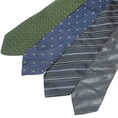 ドルチェ&ガッバーナ ドルガバ DOLCE&GABBANA アルマーニ 4本セット ネクタイ まとめ レギュラータイ ワイドタイ シルク ウール レーヨン ストライプ 総柄 ビジネス 黒 紺 灰 緑 ■GY99 X