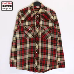 70s vintage BIGMAC チェック柄 ヘビーネル ウエスタンシャツ メンズ 表記Lサイズ