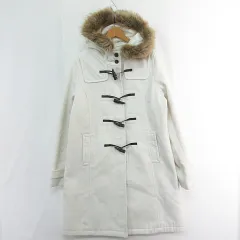 アースミュージック&エコロジー EARTH MUSIC & ECOLOGY ロング ダッフルコート フード付き ストレッチ L アイボリー kz12748のサムネイル