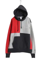 【お得なクーポン配布中!】 チャンピオン リバースウィーブ スウェット フード パーカー メンズ L / トレーナー 裏起毛 ヘビーウェイト クレイジー パターン 単色タグ