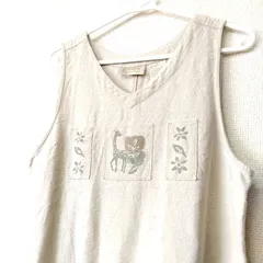 ERIKA　アジアン柄ノースリーブワンピース　マキシ丈ワンピース　ロングワンピース　ベージュ　キリン柄