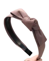 カチューシャ ヘアアクセサリー 髪留め ヘアバンド おしゃれ 大人 レディース 幅広 リボン付き シンプル 大きめ 痛くない 無地 (モカ, フリーサイズ) [モカ] [フリーサイズ]