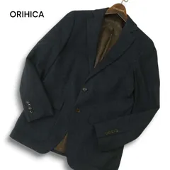 ORIHICA オリヒカ 秋冬 総裏★ ウール アンコン テーラード ジャケット Sz.SS メンズ 紺 ネイビー