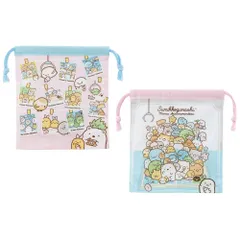 【特価商品】あつまるんです すみっコぐらし 2枚セット 巾着袋 KB64WN お弁当 マチ付 スケーター(Skater)