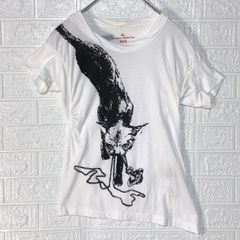 ヴィヴィアンウエストウッドレッドレーベル　ホワイト　ネコ　オーブ　アシンメトリー　半袖Tシャツ