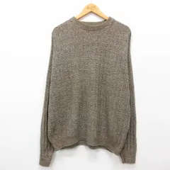 XL/古着 長袖 セーター メンズ 90s 手織り 大きいサイズ 濃茶系他 ブラウン 24oct08 中古 ニット トップス