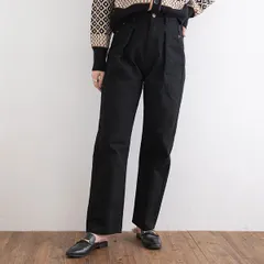 夢展望公式 [新品未使用] タックデニムパンツ [ブラック] 他カラー別ページ有 newlyme パンツ デニムパンツ（フルレングス） 530782-05