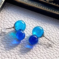 Aqua Drops ～碧のしずく～　ピアス　チタン　ステンレス　アレルギー対応　ハンドメイド
