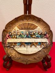 キリスト教【イタリア製　彫絵　最後の晩餐】