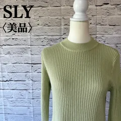 【SLY】スライ サイドスリット リブニット 長袖  ワンピース サイズ F R-70