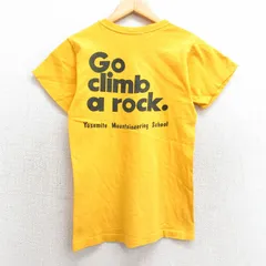 XS/古着 チャンピオン champion 半袖 ビンテージ Tシャツ メンズ 80s マウンテニアリング スクール コットン クルーネック 黄 イエロー 25m