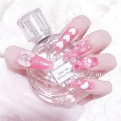 13 ネイルチップ 量産型 地雷系 韓国 ピンク リボン ハート 肉球 羽