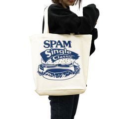 SPAM OKINAWA スパム トートバッグ ベージュ バーガー 帆布 お土産 tシャツ コーデ 沖縄 限定